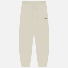 Женские брюки MSGM Micrologo Brushed, цвет бежевый, размер XS