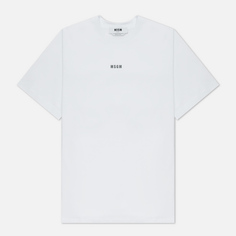 Мужская футболка MSGM Micrologo Basic Crew Neck, цвет белый, размер S