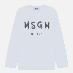 Мужской лонгслив MSGM MSGM Milano Logo, цвет белый, размер S
