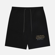 Мужские шорты Evisu Evisukuro Melting Metallic Logo, цвет чёрный, размер S