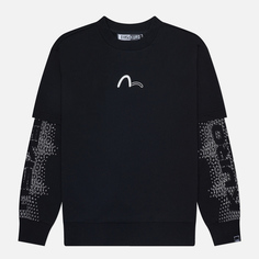 Мужская толстовка Evisu Evisukuro 2 In 1 Multi Branding, цвет чёрный, размер S