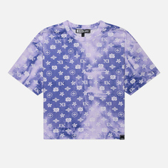 Женская футболка Evisu Evisukuro Printed Monogram Tie Dye, цвет фиолетовый, размер XS