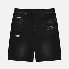 Мужские шорты Evisu Seagull Applique Hidden GodHead Print, цвет чёрный, размер 30