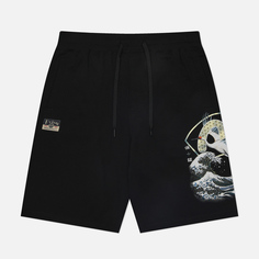Мужские шорты Evisu Double Seagull Print Embroidery, цвет чёрный, размер S