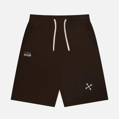 Мужские шорты Evisu Seagull Kamon Multi Pocket, цвет коричневый, размер S