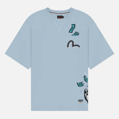 Мужская толстовка Evisu Diamond Daruma Printed, цвет голубой, размер S