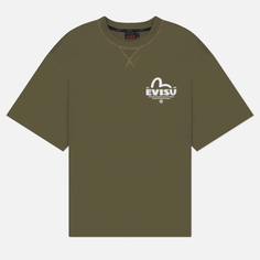 Мужская толстовка Evisu Seagull & Koinobori Print, цвет оливковый, размер S