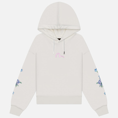 Женская толстовка Evisu 3D Segull Printed & Floral Emroidery Croppedd Hoodie, цвет белый, размер XS