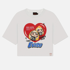 Женская футболка Evisu Daruma Onigiri Heart, цвет белый, размер XS