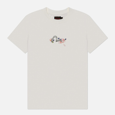 Женская футболка Evisu Printed Seagull Cranes Floral Regular, цвет белый, размер XS