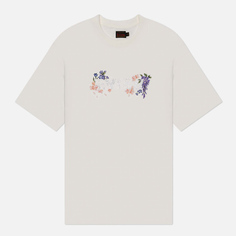 Женская футболка Evisu Printed Floral & Rhinestone Logo Oversized, цвет белый, размер XS