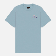 Женская футболка Evisu Printed Cranes Floral Daicock Seagull Boyfriend, цвет голубой, размер XS
