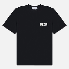 Мужская футболка MSGM Never Look Back Print, цвет чёрный, размер S