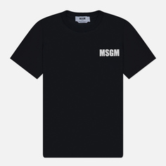Женская футболка MSGM Never Look Back Logo, цвет чёрный, размер XS