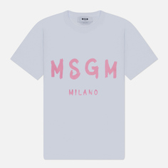 Женская футболка MSGM Brush Stroke Print, цвет белый, размер XS