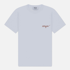 Женская футболка MSGM Multicolor Embroidery Logo, цвет белый, размер XS