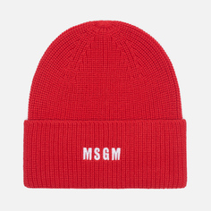 Шапка MSGM W Embroidered Micrologo, цвет красный