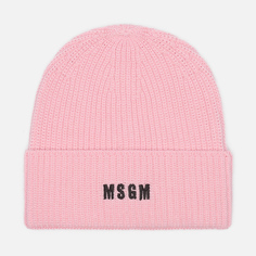 Шапка MSGM M Embroidered Micrologo, цвет розовый