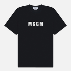 Мужская футболка MSGM Macrologo Print, цвет чёрный, размер S