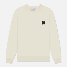Мужская толстовка MSGM Monogram Patch, цвет бежевый, размер S