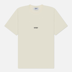 Мужская футболка MSGM Micro Racing Brush Stroke Print, цвет бежевый, размер S