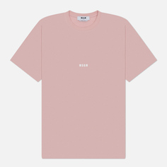 Мужская футболка MSGM Micrologo, цвет розовый, размер S