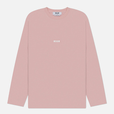 Мужской лонгслив MSGM Micrologo, цвет розовый, размер S