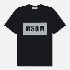 Мужская футболка MSGM Box Macrologo Print, цвет чёрный, размер S