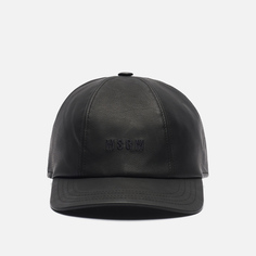 Кепка MSGM Faux-Leather Baseball, цвет чёрный