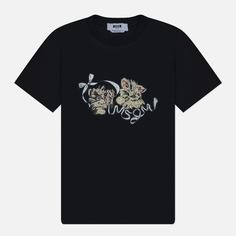 Женская футболка MSGM Cute Cats, цвет чёрный, размер XS