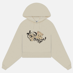 Женская толстовка MSGM Cute Cats Hoodie, цвет бежевый, размер XS