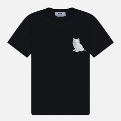 Женская футболка MSGM Cat Sticker, цвет чёрный, размер XS
