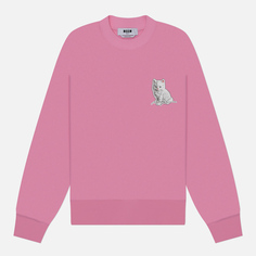 Женская толстовка MSGM Cat Sticker, цвет розовый, размер XS