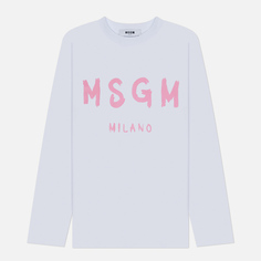 Женский лонгслив MSGM MSGM Milano Brush Stroke, цвет белый, размер XS