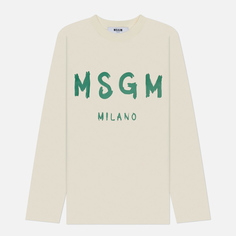 Женский лонгслив MSGM MSGM Milano Brush Stroke, цвет бежевый, размер XS