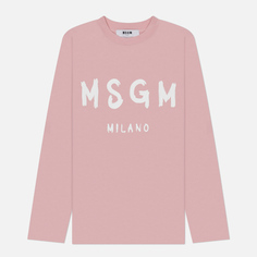 Женский лонгслив MSGM MSGM Milano Brush Stroke, цвет розовый, размер XS