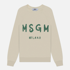 Женская толстовка MSGM MSGM Milano Brush Stroke, цвет бежевый, размер XS