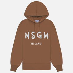 Женская толстовка MSGM MSGM Milano Brush Stroke Hoodie, цвет коричневый, размер XS