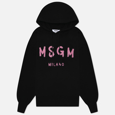 Женская толстовка MSGM MSGM Milano Brush Stroke Hoodie, цвет чёрный, размер XS