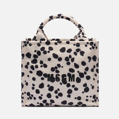 Сумка MSGM Canvas Printed Small Tote, цвет белый