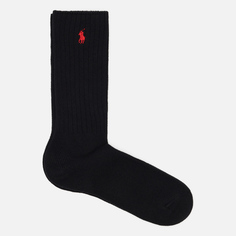 Носки Polo Ralph Lauren Stretch Cotton Blend Crew Single, цвет чёрный, размер 40-46 EU