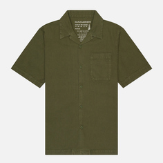 Мужская рубашка maharishi Hemp Camp Collar, цвет оливковый, размер S