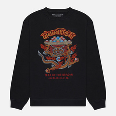 Мужская толстовка maharishi x Tashi Mannox Abundance Dragon Crew Neck, цвет чёрный, размер S