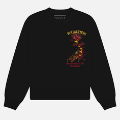 Мужская толстовка maharishi Dragon Map Vintage Crew Neck, цвет чёрный, размер S