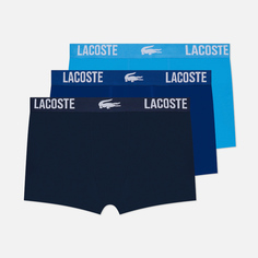 Комплект мужских трусов Lacoste Underwear 3-Pack Trunk Jacquard Waistband, цвет комбинированный, размер S