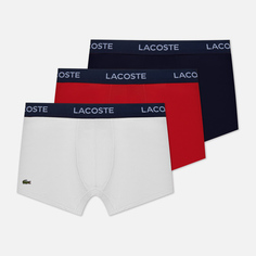 Комплект мужских трусов Lacoste Underwear Microfiber Trunk 3-Pack, цвет комбинированный, размер S