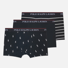Комплект мужских трусов Polo Ralph Lauren Classic Trunk 3-Pack, цвет чёрный, размер S