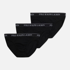 Комплект мужских трусов Polo Ralph Lauren BCI Cotton/Elastane Low Rise Brief 3-Pack, цвет чёрный, размер XL