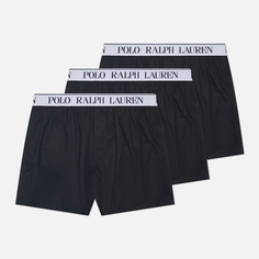 Комплект мужских трусов Polo Ralph Lauren Elastic Boxer 3-Pack, цвет чёрный, размер M