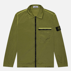 Мужская рубашка Stone Island Nylon Metal In Econyl Overshirt, цвет зелёный, размер M